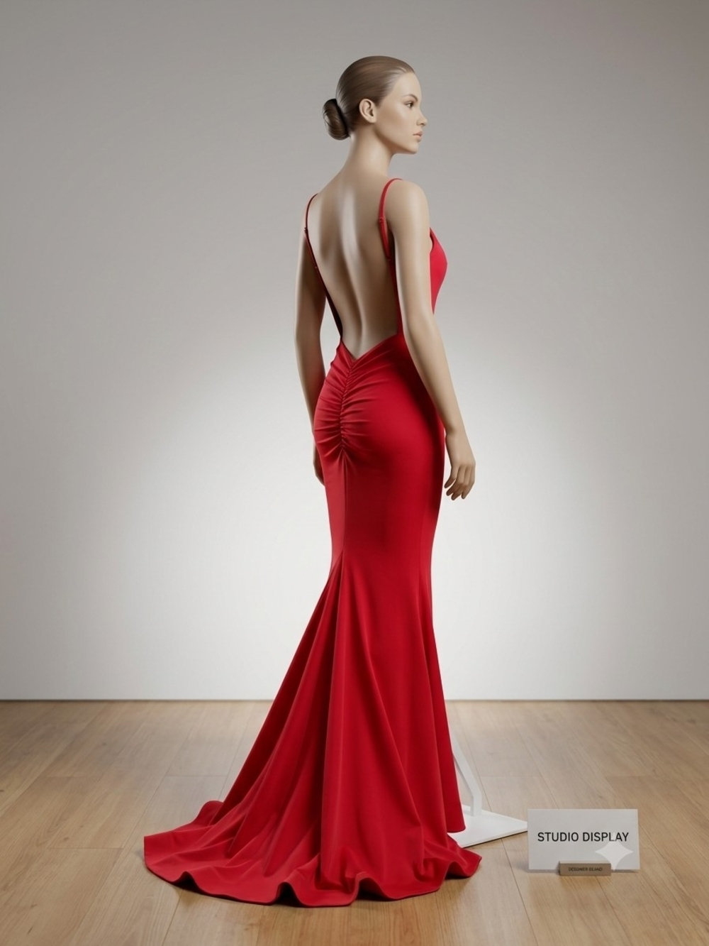 Elegant Red Backless Mermaid Dress